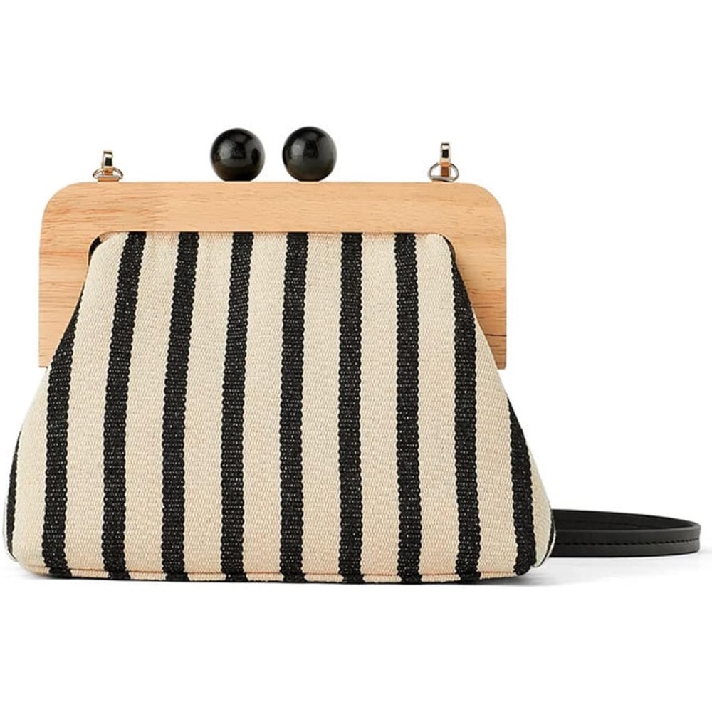 Striped Black and Cream Women's Bag